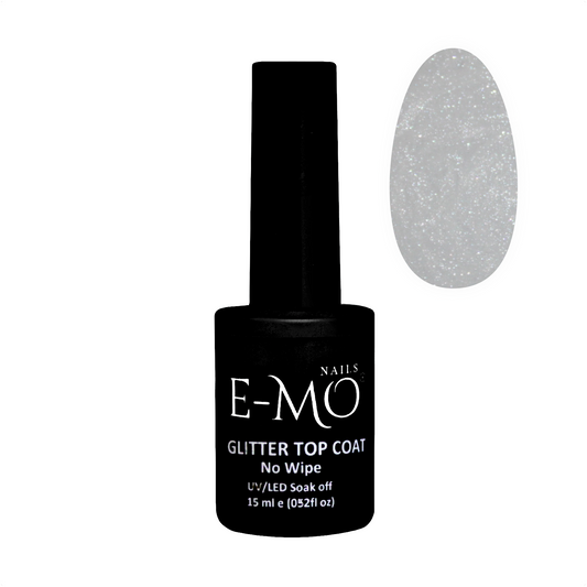 Glitter Top Coat, No Wipe 15ml